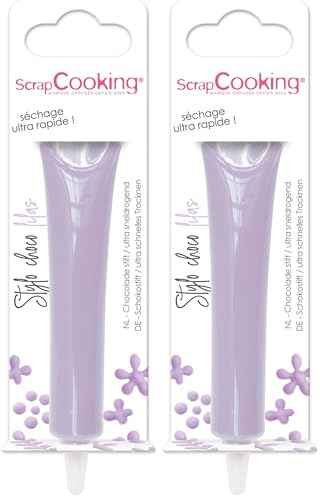 ScrapCooking - Schokoladenstift Flieder - Zuckerschrift Lilac 25g - Essbarer Dekorativer Zuckerstift - Schreiben und Zeichnen - Beschriftung von Fondant, Glasuren, Torten - Violett - 6813