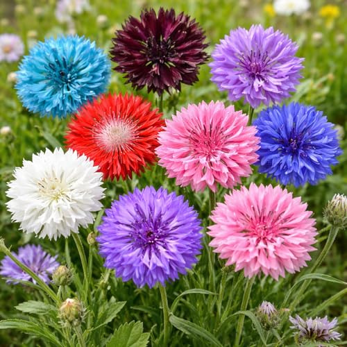 10,000 Mix Colors Bachelor Button Seeds – Heirloom Non-GMO USA Grown Cornflower Seeds – Easy to Grow Vibrant Flowers for Gardens, Bouquets, Pollinators, and Outdoor Landscaping