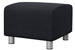 Soferia Hockerbezug Kompatibel Mit KLIPPAN Hocker Überzieher Hocker-Husse Hockerüberwurf Kratzfest Hydrophobie Allergenfrei Elegance Grau