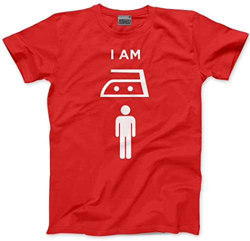 HotScamp I am Iron Man Men's Unisex T-Shirt - red Large