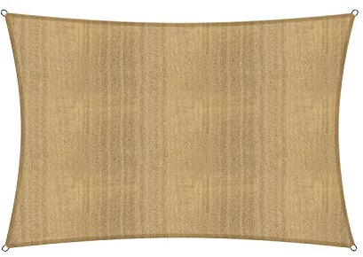 Lumaland Sunsail rectangulaire 3 x 4 mètres | Protection Solaire résistante aux intempéries avec Cordes de Fixation | Terrasse, Jardin et Balcon, Toile à Voile HDPE, Protection UV [Sable]