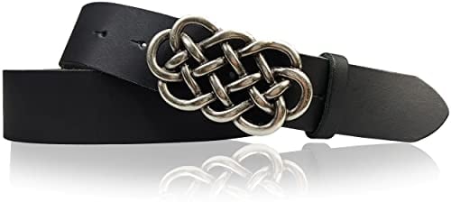 FRONHOFER Damen Ledergürtel 4 cm echt Leder mit keltischer Gürtelschnalle altsilber, 18220