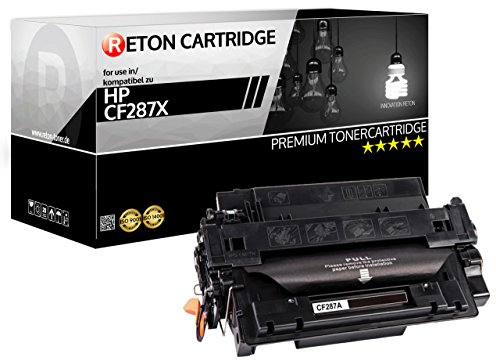 Zuverlässiger Reton Toner | 20% höhere Reichweite | kompatibel zu HP CF287X 87X Laserjet Enterprise M506 Series MFP M527 M520 - Schwarz