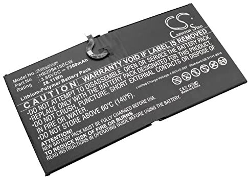 vhbw Batterie Compatible avec Huawei Mediapad CMR-AL09, CMR-AL19, CMR-W109, CMR-W19, M5, M5 10.8 Tablette Pad (7300mAh, 3,85V, Li-polymère)