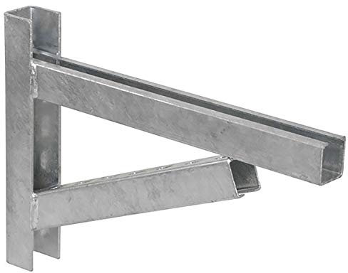 2 Stück - Schwere Schienenkonsole 38mm x 40mm Länge 400mm - Feuerverzinkt und geeignet für Anwendungen im Außenbereich - Schwere Ausführung für Lüftungs- und Klimageräte