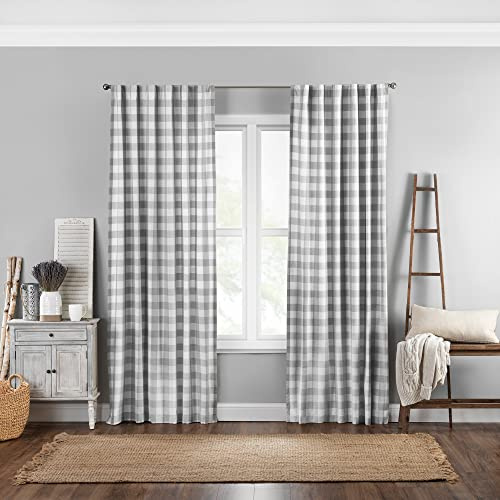 Elrene Home Fashions Farmhouse Living Fenstervorhang, kariert, 132 x 213 cm, Grau