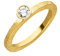 Ring mit Zirkonia Stein hochwertige Goldschmiedearbeit (Sterlingsilber 925, vergoldet) Zirkoniaring, Vorsteckring, Damen Ring, Partnerring, Beisteckring, Zusteckring (62 (19.7))