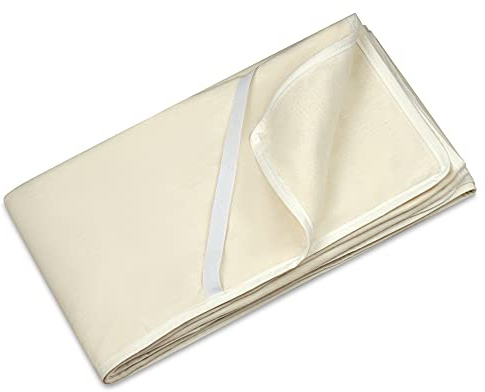 SEEBAUER Living® | Molton-Matratzenauflage | Premium-Matratzenschutz aus Baumwolle | Mit Eckgummis und Einfassband Farbe Natur | Atmungsaktiv und Waschbar | Made in Germany (90 x 200 cm)