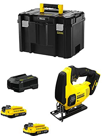 Scie Sauteuse STANLEY FatMax SFMCS600D2T (2 Batteries de 2,0 Ah + Chargeur + TSTAK VI)