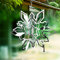 Windspiel für den Außenbereich, Metalldekorationen, 30.5 cm, silberfarbene Windspiele für Hof und Garten, 3D-Spiegel, Edelstahl, Gartendekoration, lohnt sich als Geschenk (Schneeflocke)