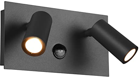 Trio Leuchten LED Außen Wandleuchte Tunga 222969242, Metall Anthrazit, inklusiv 2 x 3.5 Watt LED, Bewegungssensor
