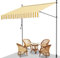 Fiqops Markise Klemmmarkise Sonnenschutz Fallarm Handkurbel Balkon, Balkonmarkise ohne Bohren, UV-beständig höhenverstellbar wasserabweisend, Sonnenschutz, 250x120x 200-300cm Orang Weiß