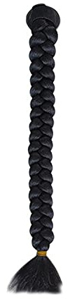 Uposao Motorrad Helm Zöpfe, Helm Pferdeschwanz mit Saugnapf Helm Pigtails Helm Haarschmuck Motorradhelm Braids für Motorrad Roller Helm Zubehör Braid Perücke für Damen,Schwarz