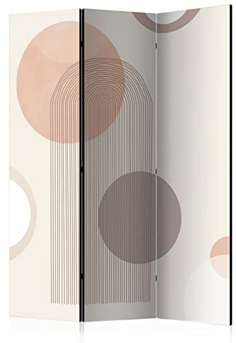 murando - Paravent Raumteiler Abstrakt, 135x172 cm, 3-teilig, Wohnzimmer | Mobiler Sichtschutz, sofort einsatzbereit, Holzrahmen, ideal fürs Wohnzimmer oder Büro, geruchsneutral, lichtbeständig