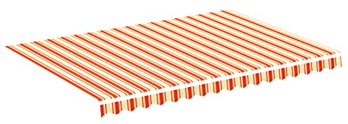 Goliraya Markisenbespannung Sonnenschutz Markisenstoff Markisentuch Markise Gelb und Orange 3,5x2,5 m Ohne Rahmen