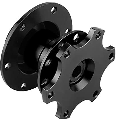 Quick Release Snap Off Kit, diebstahlsicherer, präziser Universal-Lenkradnabenadapter mit Schrauben für 6-Loch-Lenkräder(Schwarz)