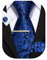 Barry.Wang Herren Krawatte Einfarbig Paisley Uni Schlips Satin Mit Einstecktuch Hochzeit Krawattenset
