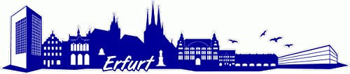 Skyline4u Erfurt Skyline Aufkleber Sticker Autoaufkleber City Gedruckt - 30x6,2cm brillantblau