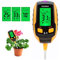 4-in-1 Bodentester Feuchtigkeitsmesser, PH-Messgerät, digitales Bodentest-Kit PH Bodentemperatur Sonnenlicht Feuchtigkeit Säuretest für Garten Bauernhof Rasen Outdoor Zimmerpflanzen