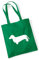 Huuraa Beutel Dackel Silhouette Geschenk 10 Liter Kelly Green Baumwolle Dackel Präsent