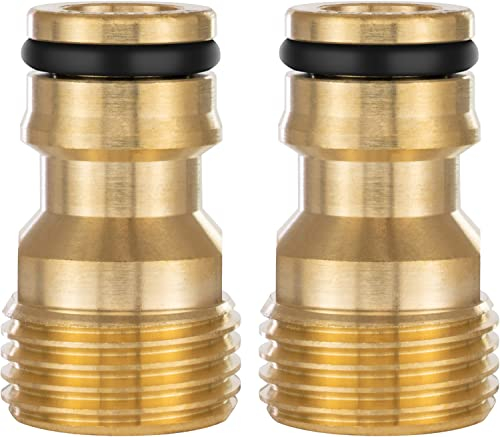 Poppstar 2x Adaptador grifo manguera con rosca exterior de 1/2 y conector macho para manguera grifo (compatible con Gardena sistema de acoplamiento)