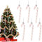 13cm Rose Gold White Christmas Candy Cane Decoration - 6pcs Glitter Xmas Tree Pendant Hanging Ornaments, Plastic for Holiday New Year Party Decor