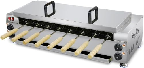ZIROXI Machine à Cornets de crème glacée, équipée de 8 moules à pâtisserie en Acier Inoxydable, adaptée aux pâtisseries, magasins de Desserts, magasins d'alimentation, familles, etc.