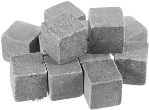 UTHCLO 12pezzi Pietre Refrigeranti Per Vino e Whisky Ghiaccio Riutilizzabile Marmo Accessori Per Bar Per Amanti Del Whisky Per Feste e Occasioni Speciali