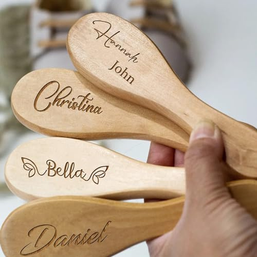 Personalisierte Baby Haarbürsten, Neugeborene Babybürste Infant Kamm Cradle Cap Treatment, Personalisierbare Haarbürste Gravur Mit Namen Und Motiv, Geburt/Taufe/Geburtstag Baby Dusche Geschenke