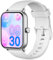 Tensky Smartwatch Damen mit Telefonfunktion 1.8 Herren Smart Watch mit Alexa, Herzfrequenz SpO2 Stress Schlafmonitor Watch, 110 Sportmodi IP68 Wasserdicht Schrittzähler Uhr für Android iOS Weiß
