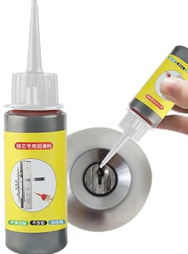 LAITEGOG Graphitpulver-Schmiermittel, Türschloss-Schmierung, 60 ml Graphit-Schmiermittel, verbessert Leistung und Haltbarkeit, for Türschlossschlüssel, Fenster, Auto- und Fahrzeugschlösser