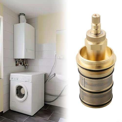 All-Copper Thermostatic Shower Valve Core, Brass Thermostatic Cartridge Shower Mixer Valve Repair Kit, Thermostatic Spool Valve