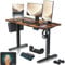 KESSER® Höhenverstellbarer Schreibtisch elektrisch 120cm x 60cm | Ergonomisch Steh-Sitz Schreibtisch | 3-Funktions-Memory Steuerung | Inkl. 360° Rollen & USB-Ladeanschluss Computertisch für Homeoffice