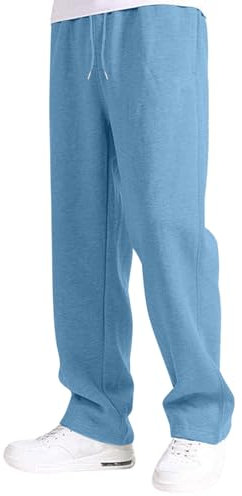 Generisch Jogging Bottoms Men's Wide Winter Trousers Men's Loose Relaxed Fit Sweatpants Jogging Bottoms Aestethic Sweatpants Wide Leg Casual Trousers Outdoor Trousers with Drawstring and Pockets