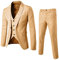 Traje para Hombre Boda 3 Piezas Slim Fit Trajes de Esmoquin Un botón Color sólido Chaqueta Formal Chaleco y Pantalones Ajustado Moderno Tallas Grandes Colores Sólidos para Negocios Boda