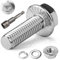 TXXATX 12 Pièces Boulon M6x20mm Vis m6 Kit Acier Inoxydable A2 70 Filetage Complet Hexagone Mâle Ecrou M6 Rondelles Élastiques Douille Visseuse pour Construction Machines Industrielles