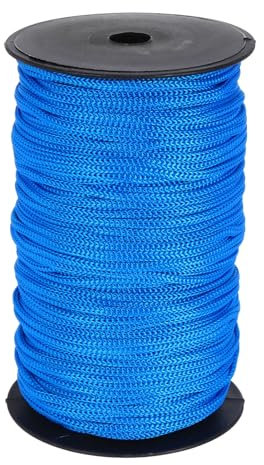 sourcing map Corde tressée en polypropylène de 5 mm - 100 m - Corde utilitaire creuse pour corde à linge, camping, randonnée, extérieur, bleu marine