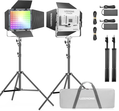 GODOX LP400R-K2 LITEMONS LED Light Panel Kit, Lp400r Kit 36W godox 2 Panels lp400r für Video Studio (LP400R-K2)