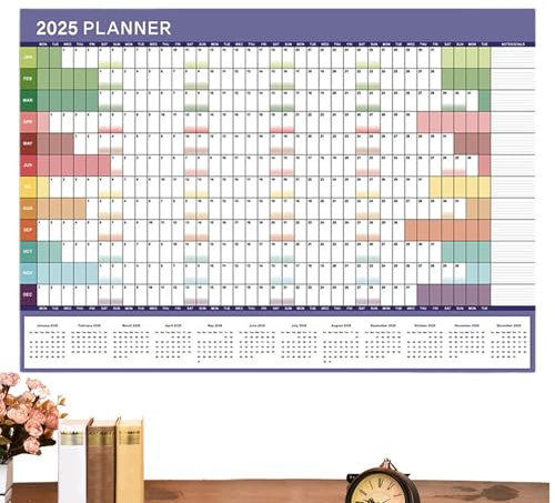 Wandkalender 2025 - Moderner Monatlicher Planer | Hängende Jährliche Organisatorin, Großformatkalender, Dekoratives Wandzubehör, Wanddekor-Kalender Für Frauen, Männer, Feiertage, Aufgabenliste & Notiz
