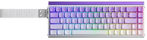 AULA HERO 68 Mechanical Gaming Keyboard,Hall Effect Magnetic Switch,0.01mm Adjustable Actuation Rapid Trigger,8K Polling,Five-Layer Padding,Hot-Swap,RGB,Side Print,60% Wired Keyboard (Purple&White)
