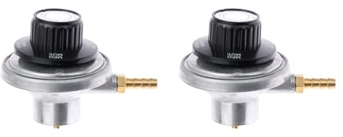 Ynusgeyx 2X 1-Pfund-Propantank, Einstellbarer Niederdruck-Gasregler mit 1/4-Schlauchanschluss