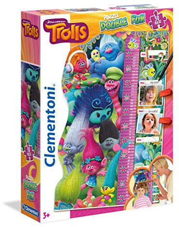 Clementoni 20318 - Puzzle 30 Maxi Double Fun Trolls