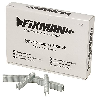 Fixman 715197 Typ 90 Heftklammern, Silber, 5000 Stück, Kompatibel mit Silver Line Nagelheftgeräten (269131 und 633524)