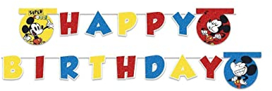 PROCOS - Generique - Guirlanda Happy Birthday Mickey Mouse 2 m