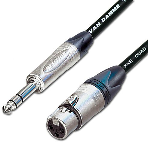 Female XLR to ¼ TRS Jack Lead. Balanced STARQUAD Mic Cable. Short 10m 6m 3m 20m (30m, Black)
