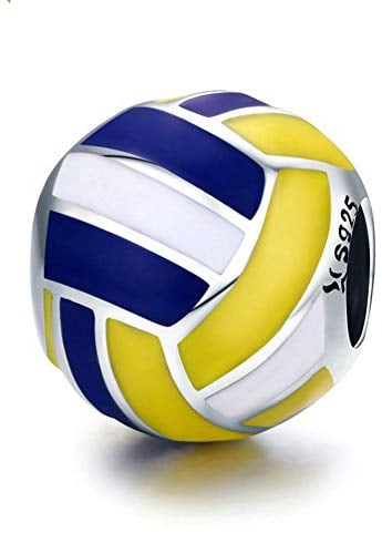 Volleyball-Anhänger aus 925er Sterlingsilber, für Pandora-Armbänder, Sterling-Silber, Kein Edelstein