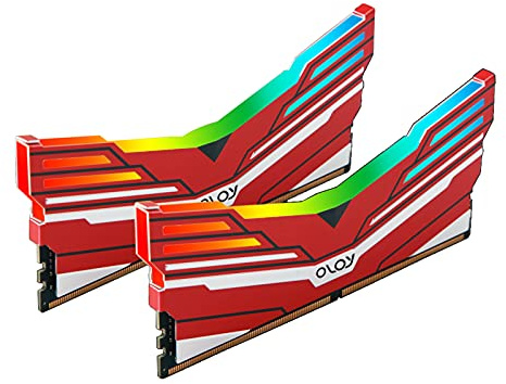 OLOy DDR4 RAM 16GB (2x8GB) WarHawk Aura Sync RGB 3200 MHz CL16 1.35V 288-Pin Desktop Gaming UDIMM (MD4U083216BCDA)
