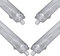 pureled SET 4x LED Feuchtraumleuchte Wannenleuchte Keller Werkstatt IP65 4x T8 LED 150cm 24W 6500K G13 Bürolampe