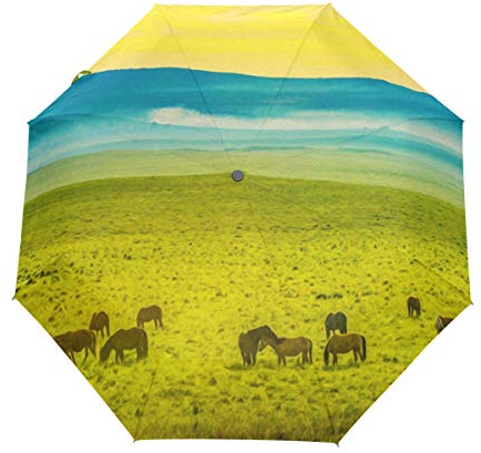 MONTOJ Prairie Wrangler 3-Fach Faltbarer Regenschirm, UV-Schutz mit automatischer Öffnung