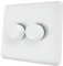 iolloi LED Dimmer Switch 2 Gang, Push on/off Rotary Trailing-Edge Dimmer Switch For Dimmable LED, No Neutral Required,2-Way,100 Watts (1-10 LEDs)